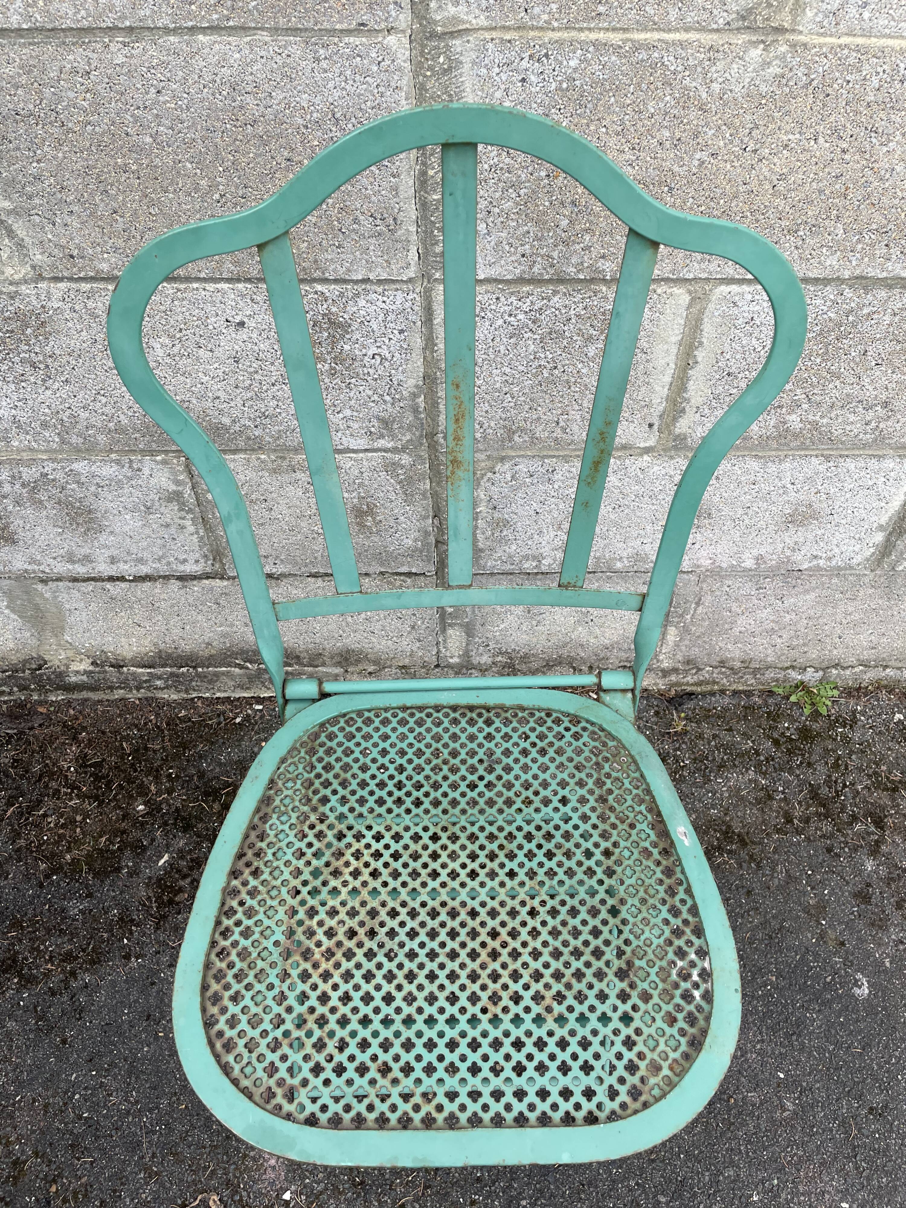 Set of 2 folding garden chairs XIXth