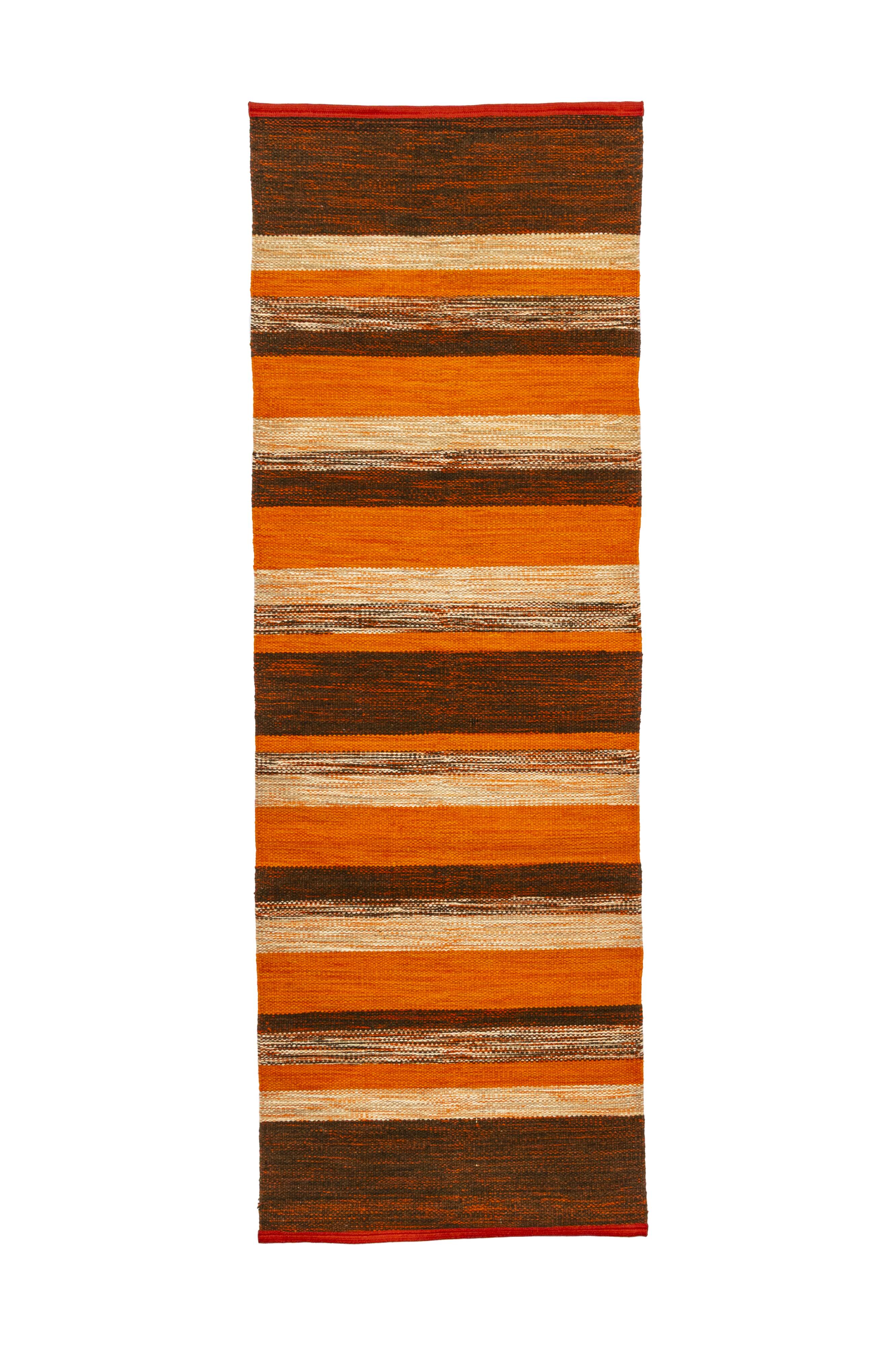 Scandinavian mid-century modern gallery rug, 234 cm x 80 cm (92 x 31 in).