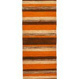 Scandinavian mid-century modern gallery rug, 234 cm x 80 cm (92 x 31 in).