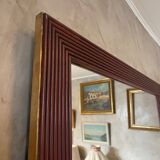 Miroir en bois et laiton, 80 cm