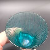 Set of 6 turquoise glass water glasses around 1975