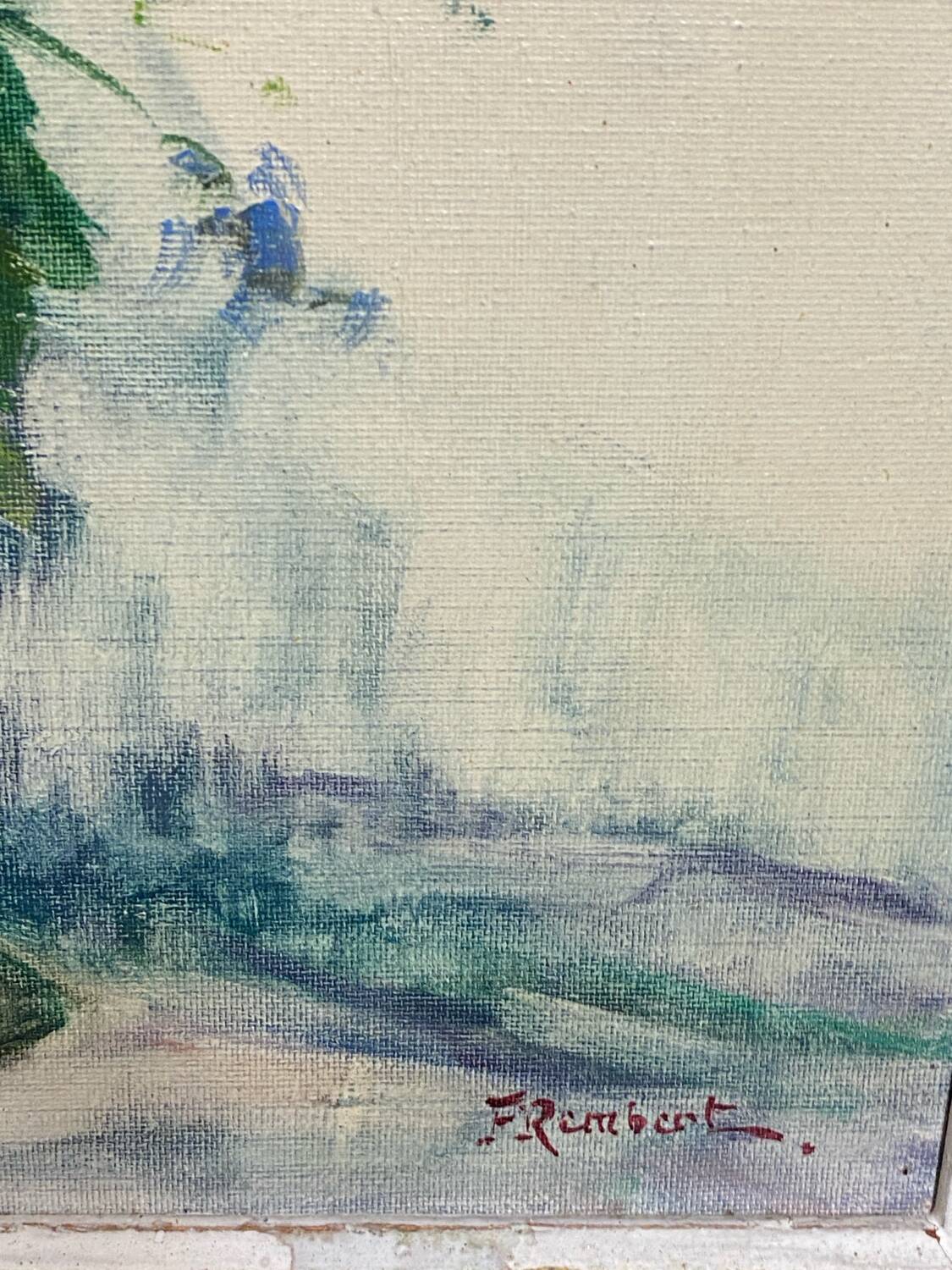 Oil on canvas, still life, F. Rembert