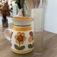 Small vintage ceramic jug signed – hand-painted floral decoration – 13 cm
