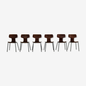 Set of 6 dining chairs model 3103 by Arne Jacobsen