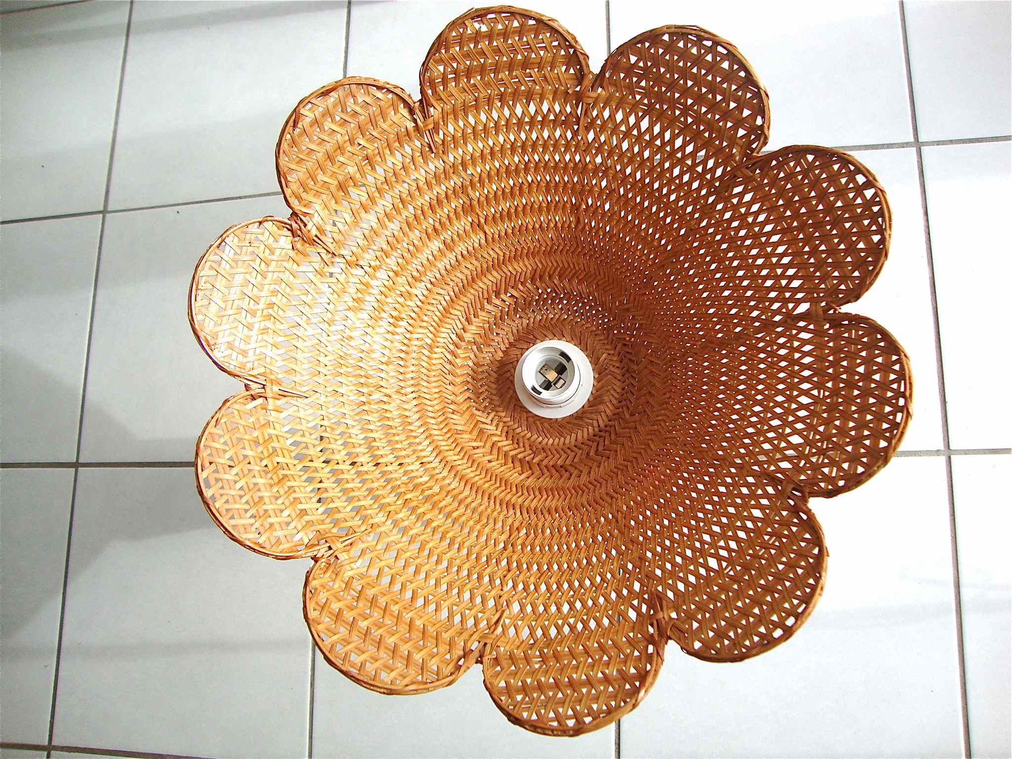 Vintage rattan flower hanging