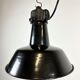 Industrial Black Enamel Factory Lamp with Cast Iron Top, 1960s