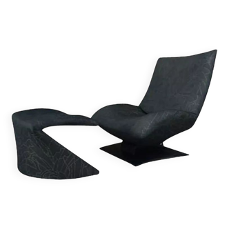 "Wave" F7665 armchair and ottoman by Peter Van Der Ham for Artifort