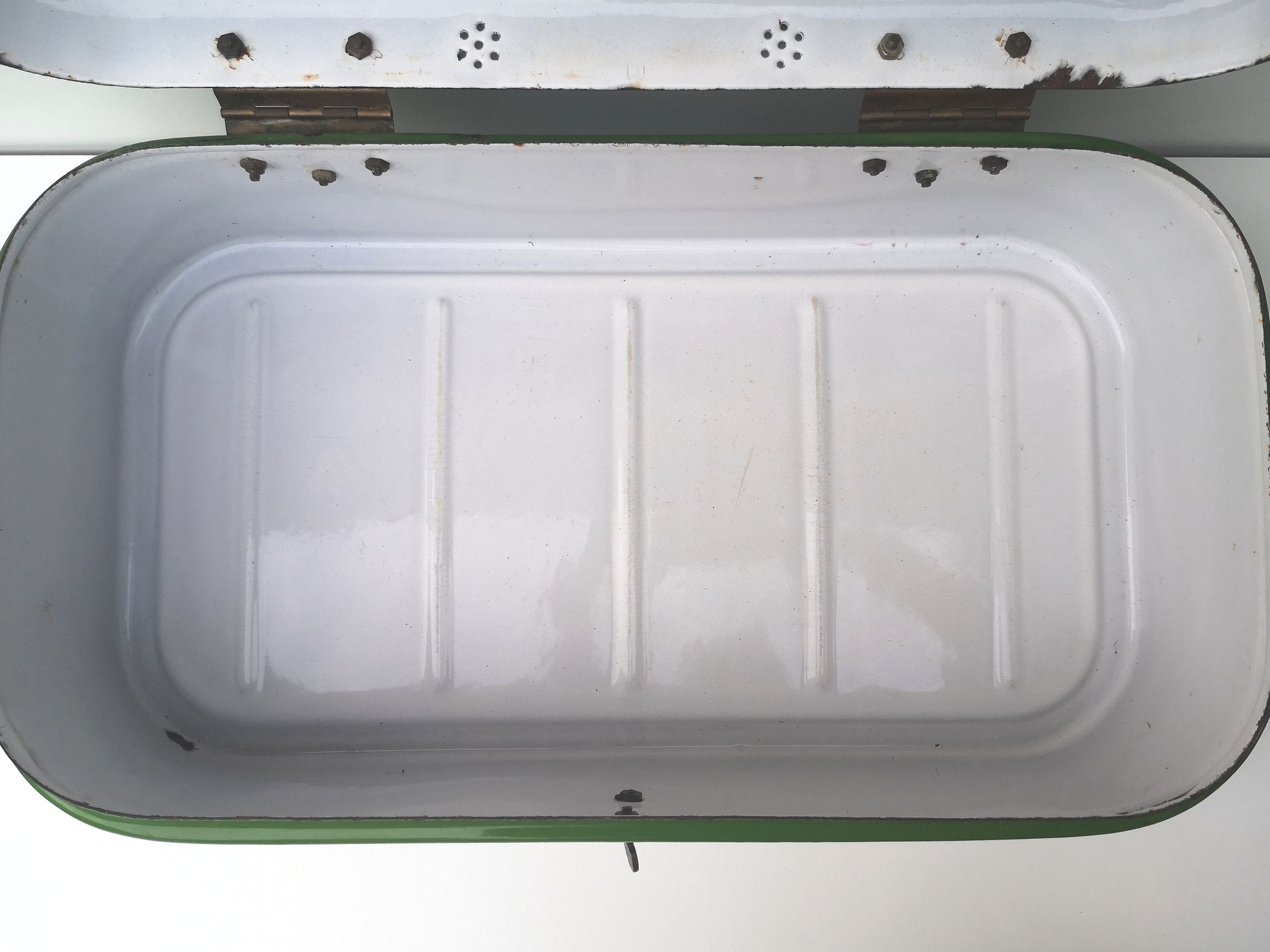 Old enamelled bread box