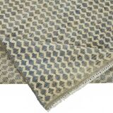 Handmade Turkish One of a Kind 154 cm x 195 cm Blue Wool Carpet