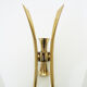 Pair of brass wall sconces and double tube in white opaline 1960
