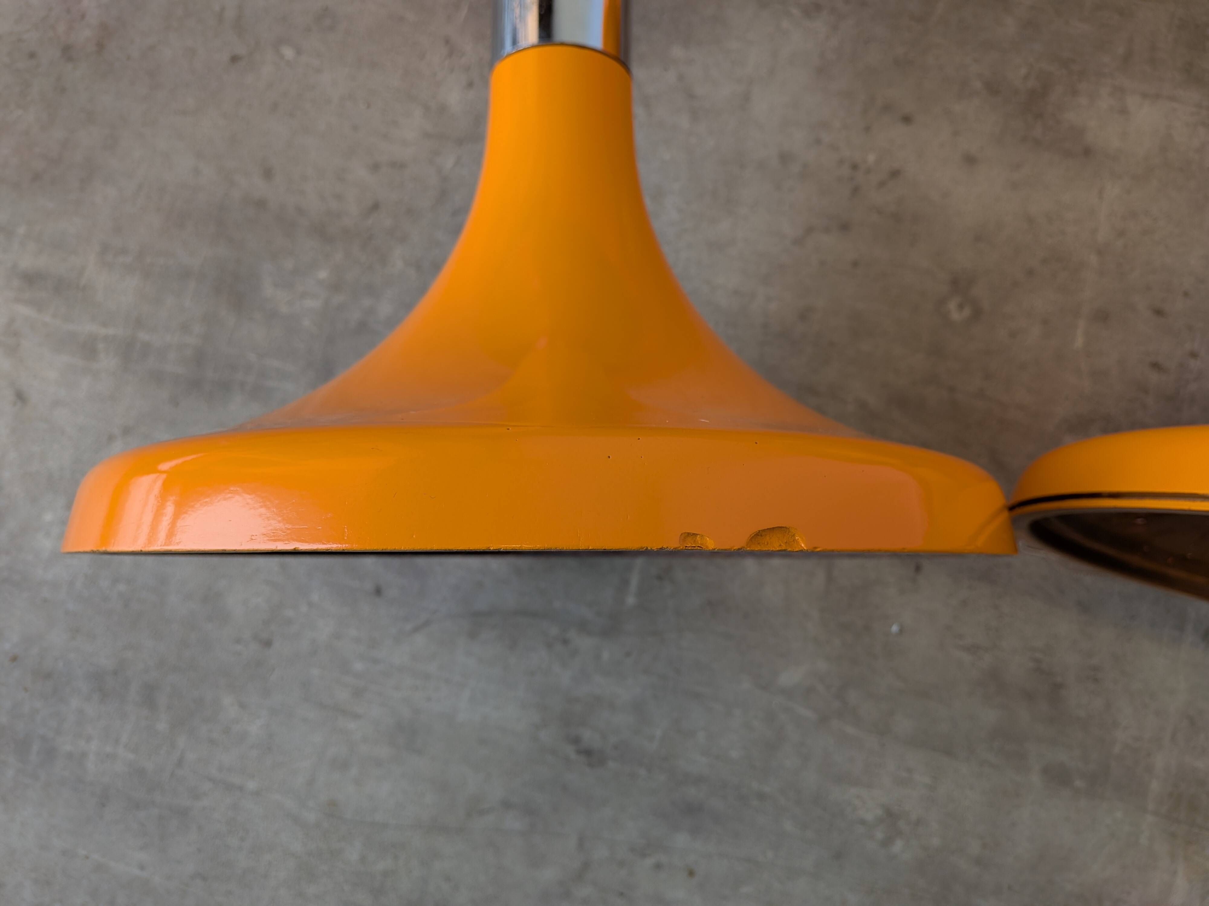 Set of 2 Orange Vintage Mushroom Stool “Jurček” by Meblo, 1960s – Space Age