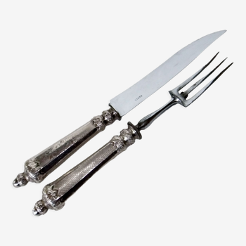 Leg service covered fork solid silver knife