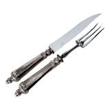 Leg service covered fork solid silver knife