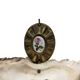 Antique French holy water holder with shell, late 1800s