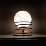 Lampe spirale dorée des années 1970