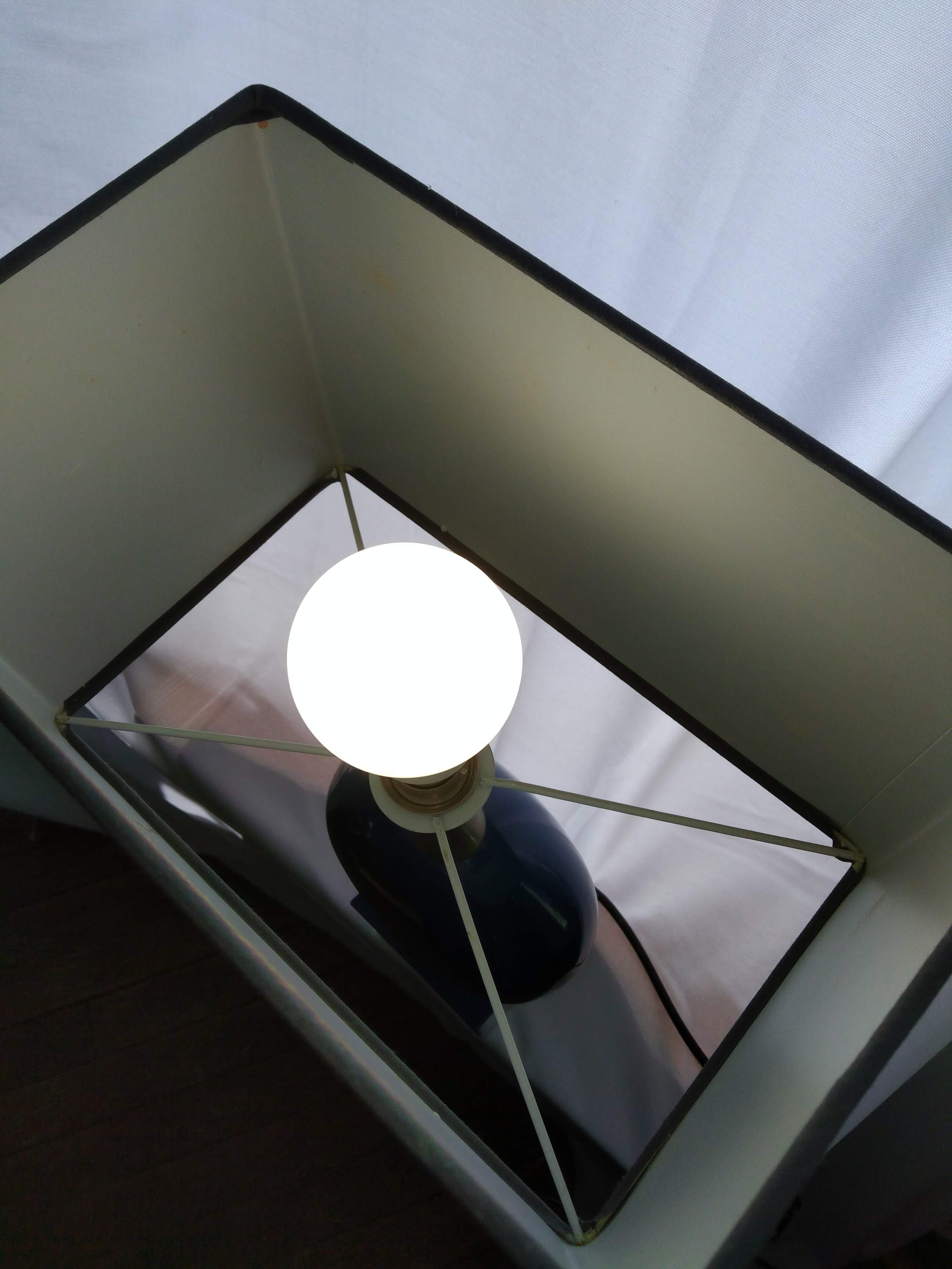 Lampe métal bleue Philippe Barbier