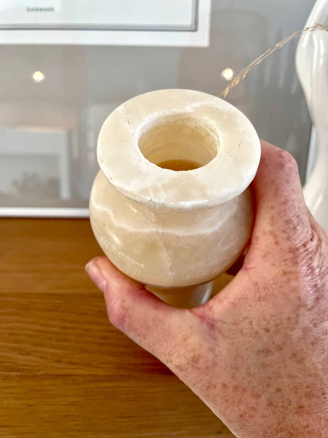 Vintage alabaster vase