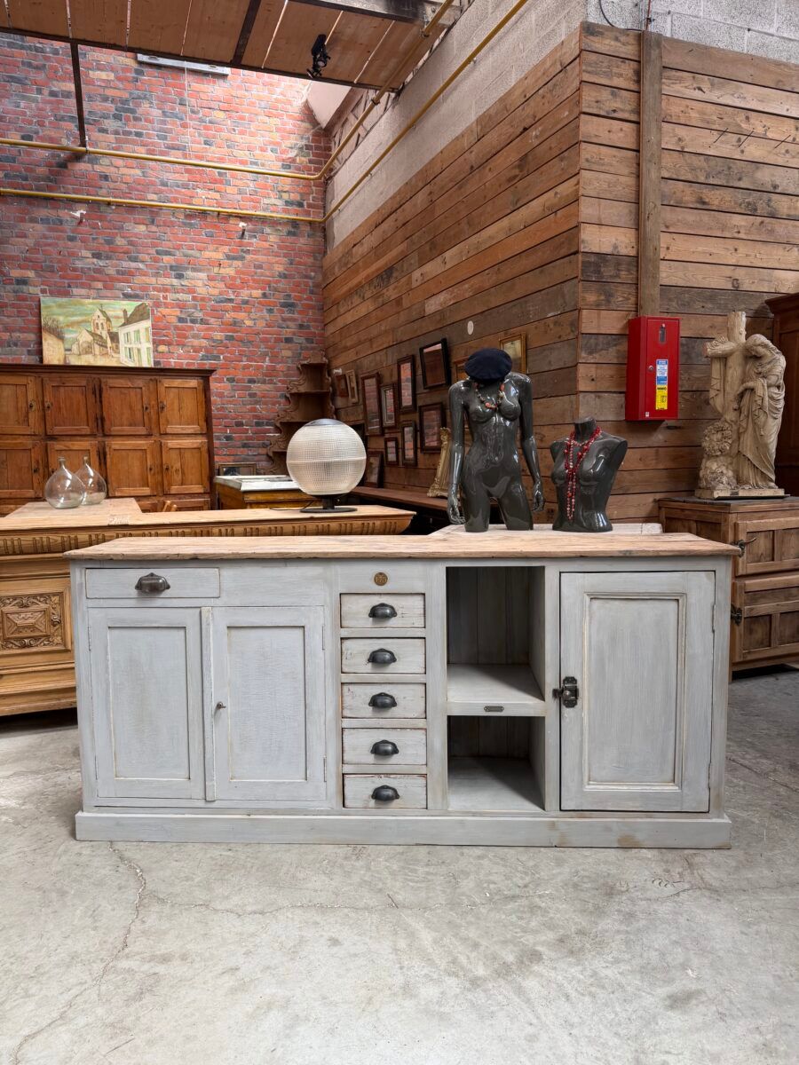 Grey patinated enfilade handcrafted.
