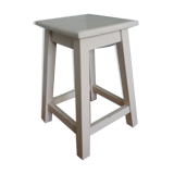 Square workshop stool painted white