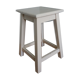 Square workshop stool painted white