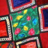 Handmade vintage Uzbek Suzani patchwork kilim 129cm x 227cm, 1960s