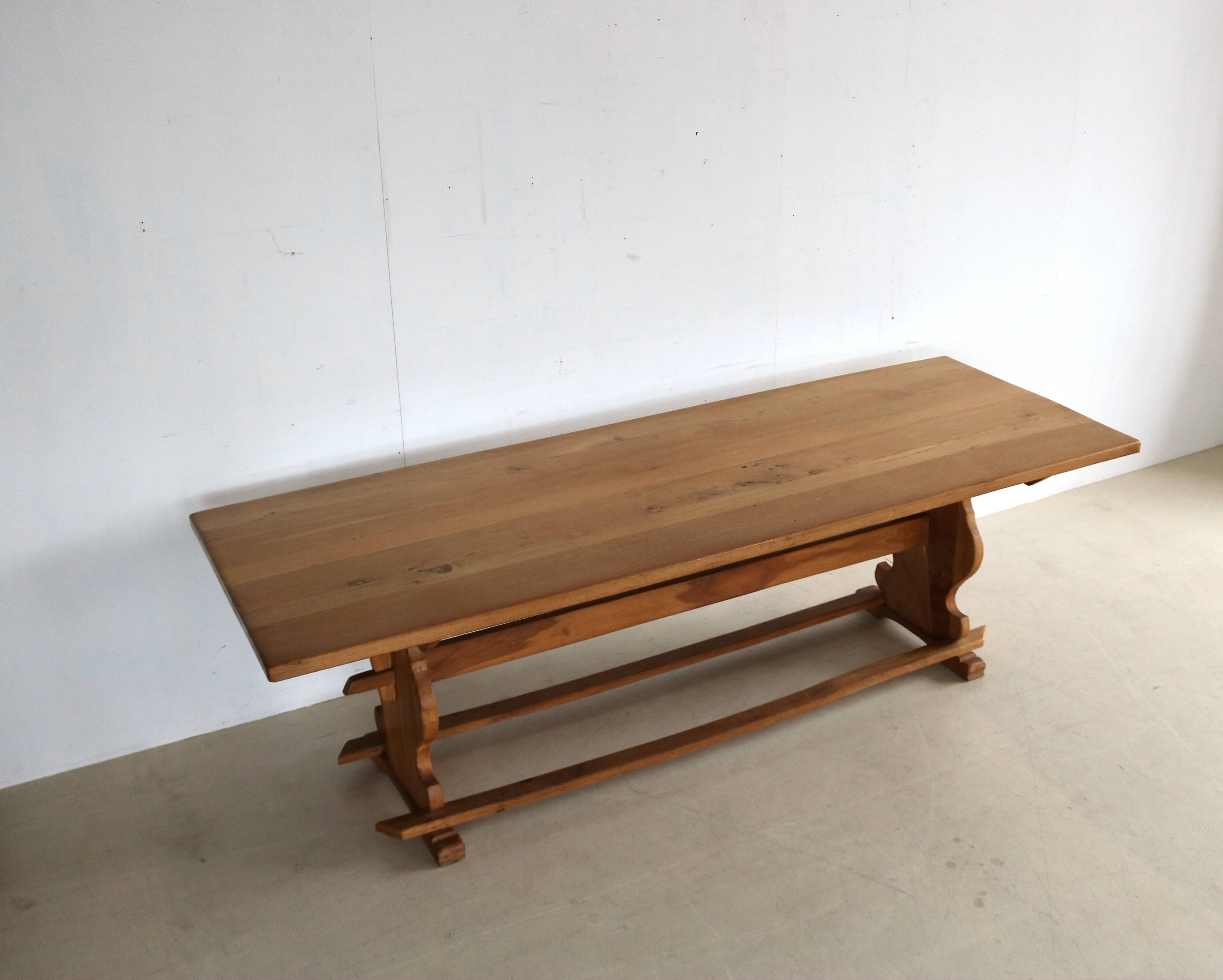 vintage massive oak dining table