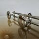 Wall coat rack with 4 hooks in chrome metal 1970