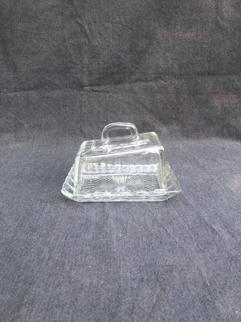 Art Deco Сrystal/Glass Cheese/butter Dome with lid, circa 1930-40, Belgium