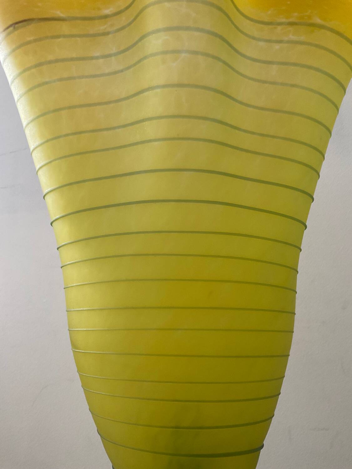 Vintage glass paste lamp with handkerchief neck