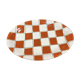 Ceramic dish of salins checkerboard orange and white vintage Napoli style