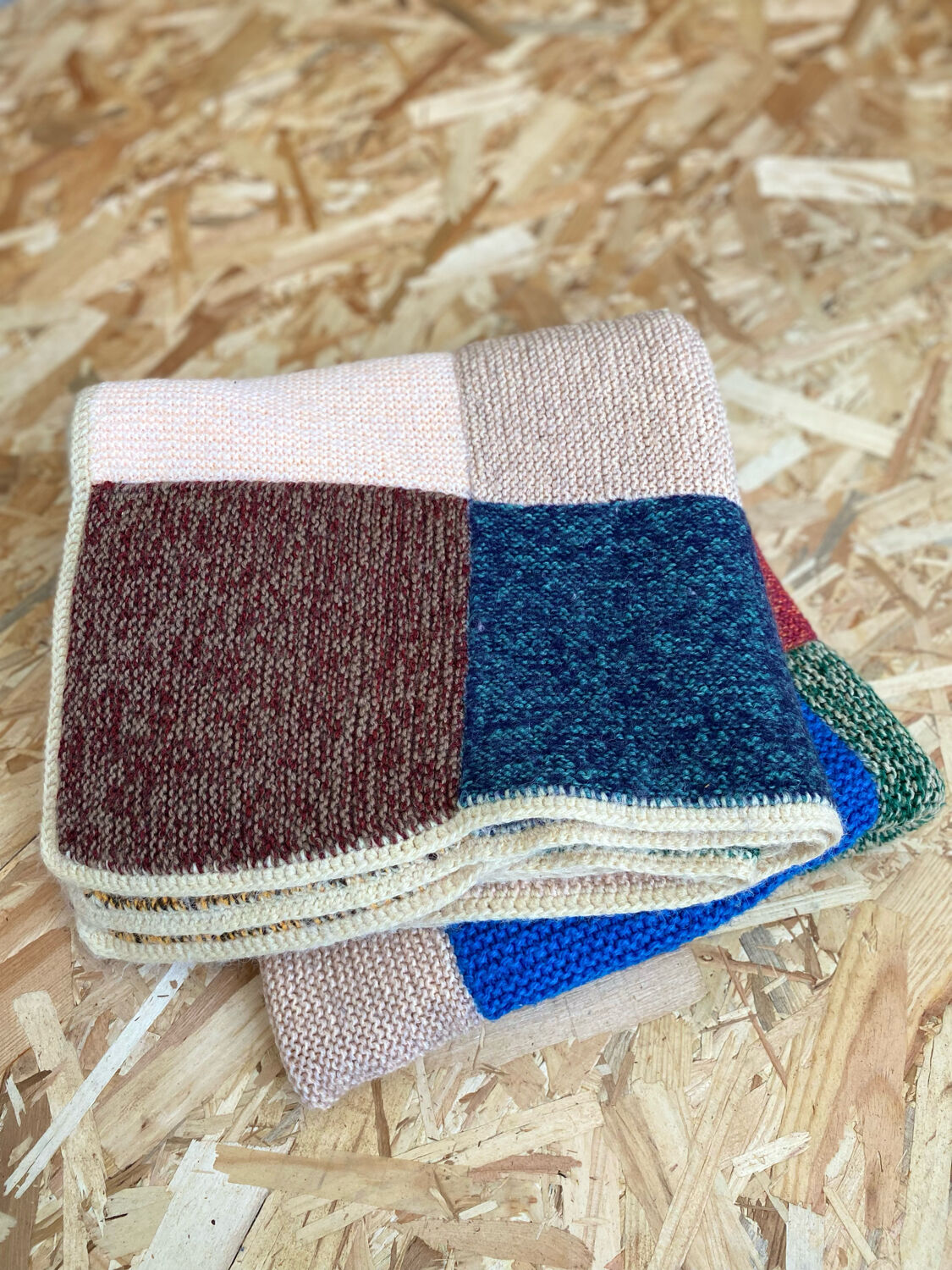 Wool patchwork blanket