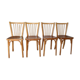 Série de 4 chaises Baumann N°12 hêtre moyen