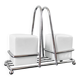 Vintage salt and pepper set – White ceramic and chrome metal