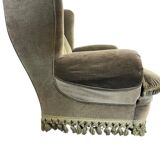 Vintage green club chair with fringes