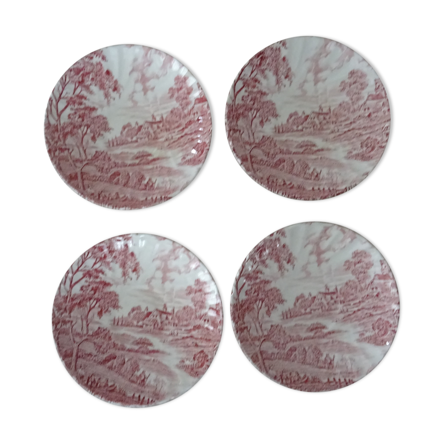 4 cups ridgway staffordshire england ironstone porcelain pink décor