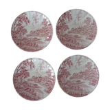 4 cups ridgway staffordshire england ironstone porcelain pink décor