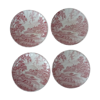 4 cups ridgway staffordshire england ironstone porcelain pink décor