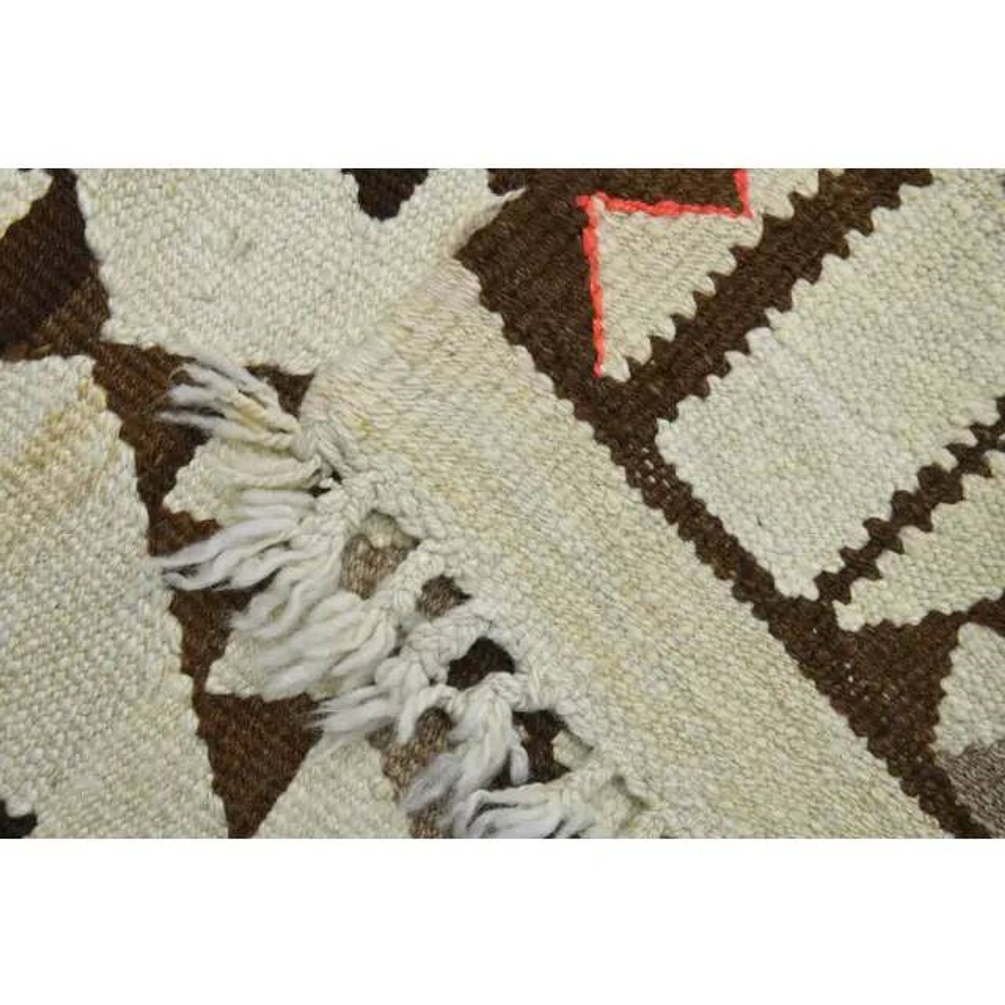1970s Vintage Turkish Hand-Knotted Wool Cotton Beige Runner Rug 92x355