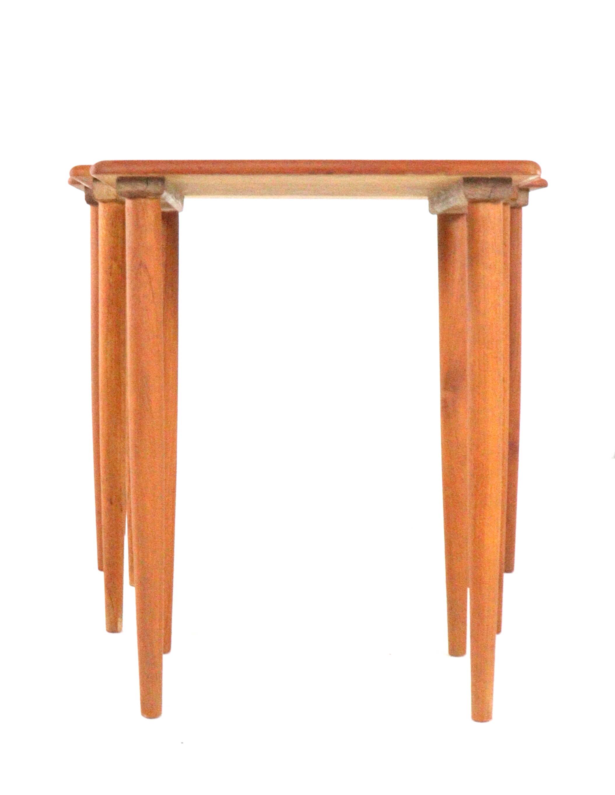 Set of 3 danish nesting tables - danish mid century modern design