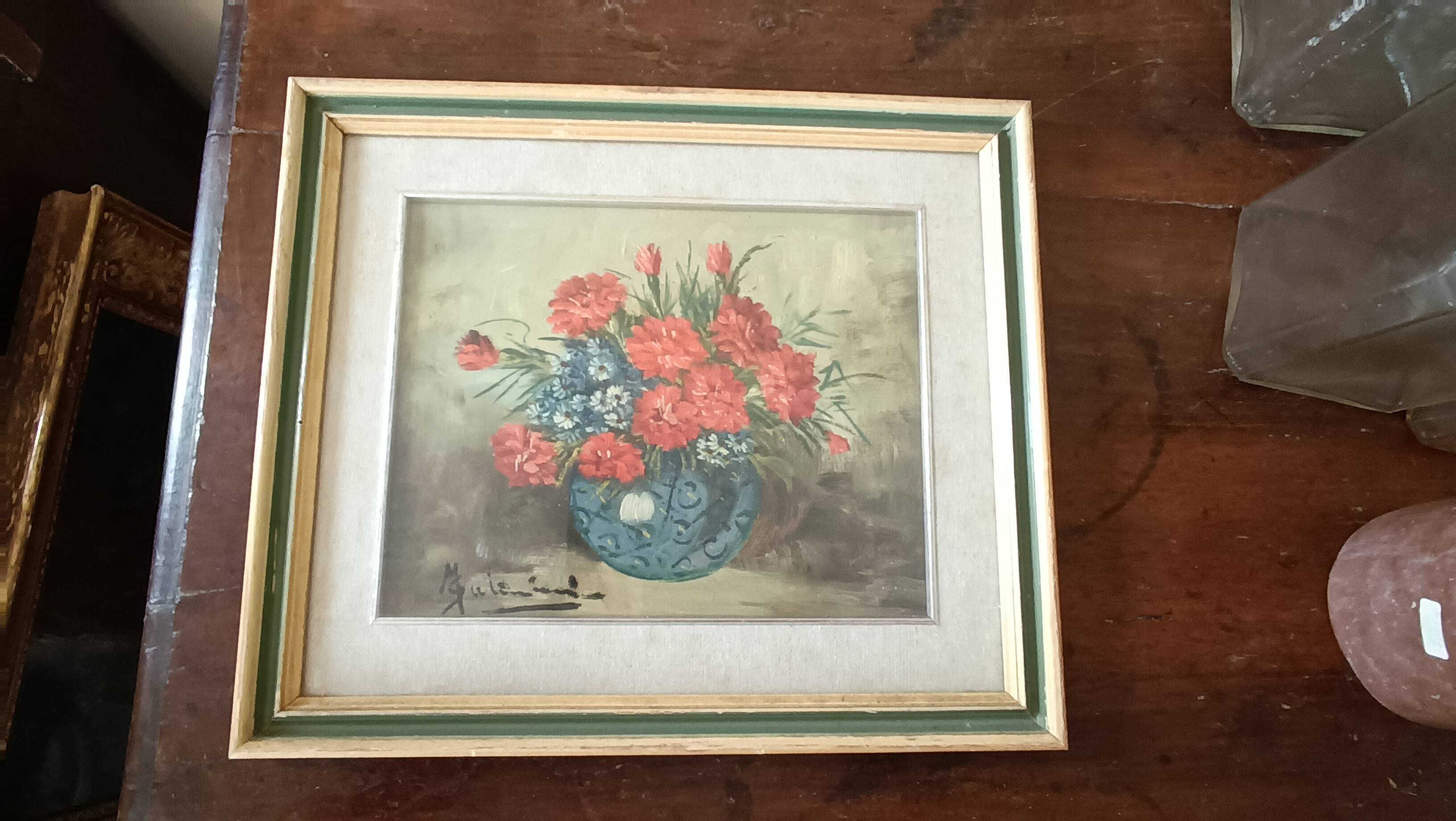 PEINTURE À L'HUILE SUR FLEURS DE TABLE MAURO SALIMBENI (MILAN 1874-1942 TURIN)