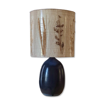 Vintage ceramic lamp, herbarium lampshade