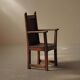 Peasant armchair in solid oak, France, 19th century