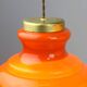 Mid-century italian glass & brass pendant lamps, set of 2