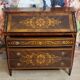 Commode secrétaire scriban style Louis XV à abattant, en bois précieux