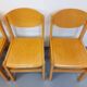 Set of 4 minimalist vintage beechwood chairs from the 80s