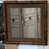 Bamboo rattan mirror