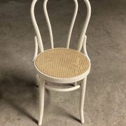 White bistro chair cane seat