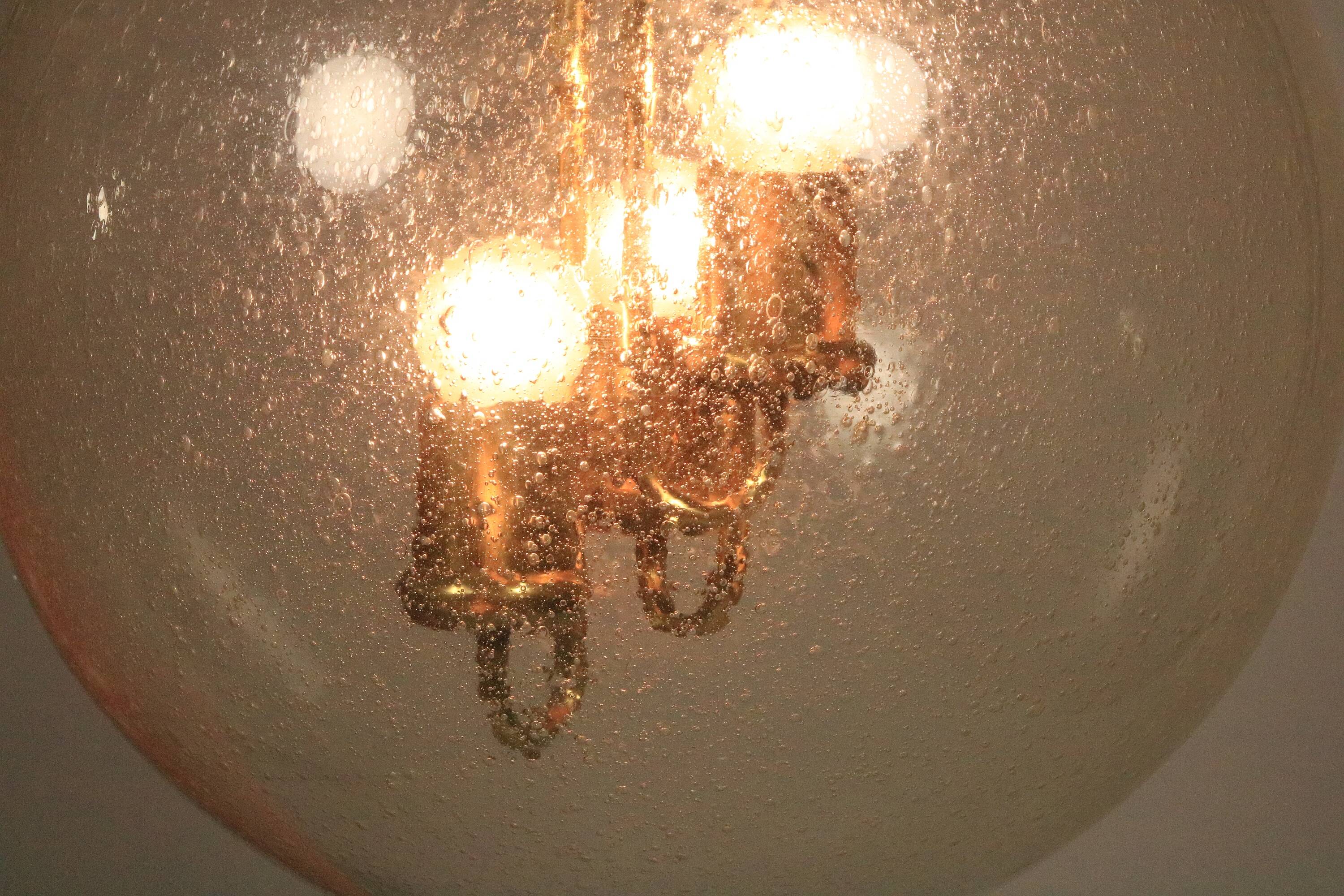 Big Ball Vintage lamp, Glass and brass by SAKU, 1970s