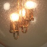 Big Ball Vintage lamp, Glass and brass by SAKU, 1970s