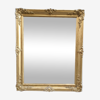 Miroir au mercure époque Restauration en bois doré XIXème 79x98cm